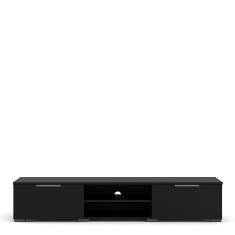 Match TV Unit with 2 Drawers and 2 Shelves in Black