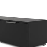 Match TV Unit with 2 Drawers and 2 Shelves in Black