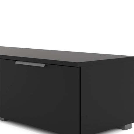 Match TV Unit with 2 Drawers and 2 Shelves in Black