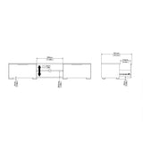 Match TV Unit with 2 Drawers and 2 Shelves in Oak