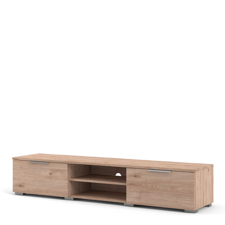 Match TV Unit with 2 Drawers and 2 Shelves in Oak