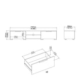 Match TV Unit with 2 Drawers in White Gloss