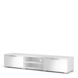 Match TV Unit with 2 Drawers in White Gloss