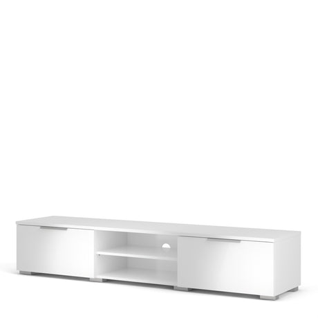 Match TV Unit with 2 Drawers in White Gloss