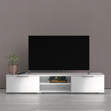 Match TV Unit with 2 Drawers in White Gloss