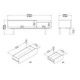 Unit Sideboard 2 Drawers 3 Doors in White and Walnut