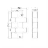 Maze Asymmetrical Bookcase with 3 Doors in Jackson Hickory and Black