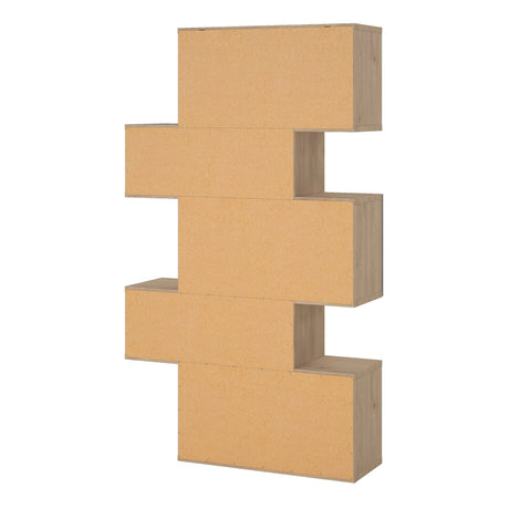 Maze Asymmetrical Bookcase with 3 Doors in Oak and Concrete