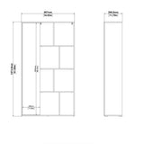 Maze Bookcase with 1 Door in Jackson Hickory and White High Gloss