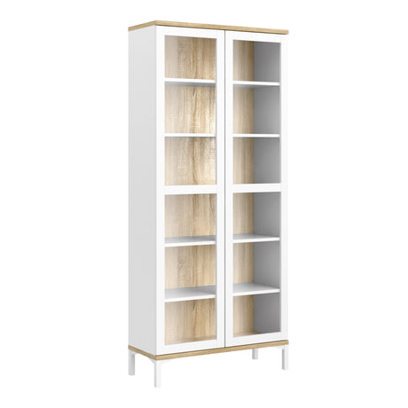 Roomers Display Cabinet Glazed 2 Doors in Oak
