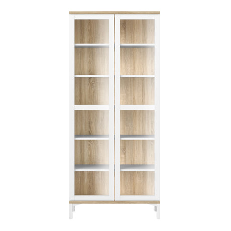 Roomers Display Cabinet Glazed 2 Doors in Oak