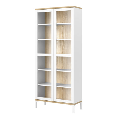 Roomers Display Cabinet Glazed 2 Doors in Oak