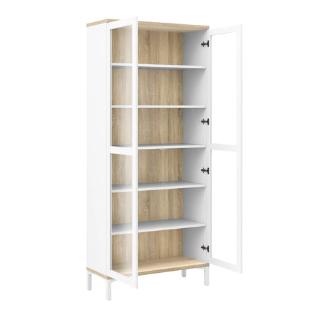 Roomers Display Cabinet Glazed 2 Doors in Oak