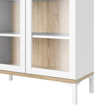 Roomers Display Cabinet Glazed 2 Doors in Oak