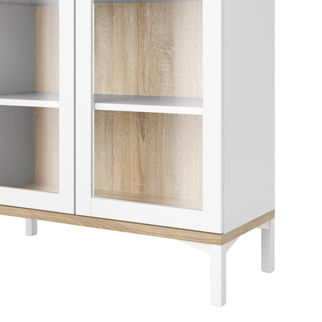 Roomers Display Cabinet Glazed 2 Doors in Oak