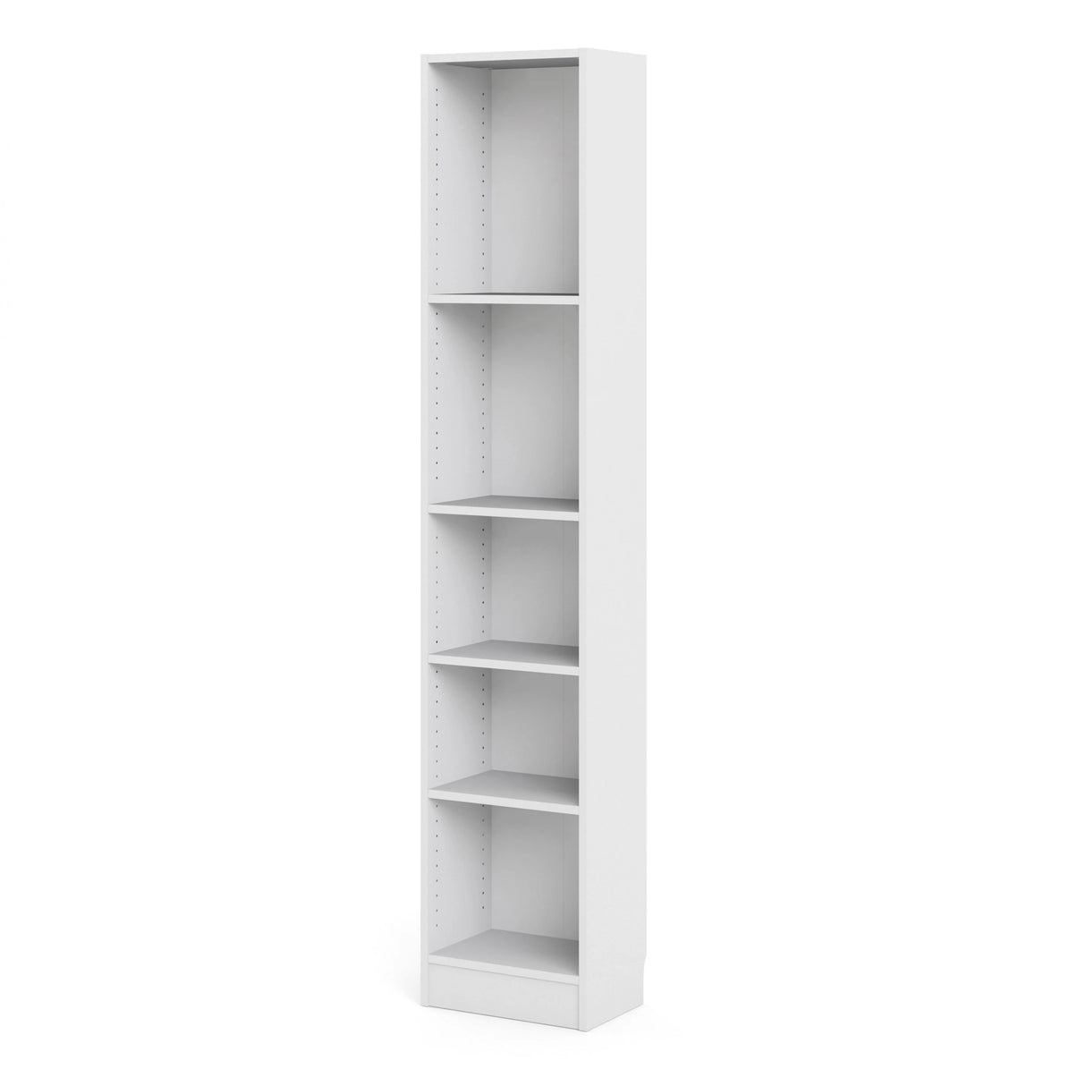 Basic Tall Narrow 4 Shelf Bookcase in White