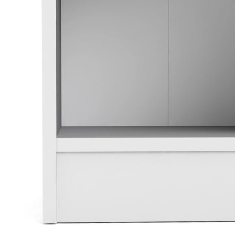 Basic Tall Narrow 4 Shelf Bookcase in White