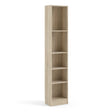 Basic Tall Narrow 4 Shelf Bookcase in Oak