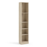 Basic Tall Narrow 4 Shelf Bookcase in Oak