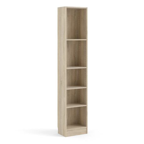 Basic Tall Narrow 4 Shelf Bookcase in Oak