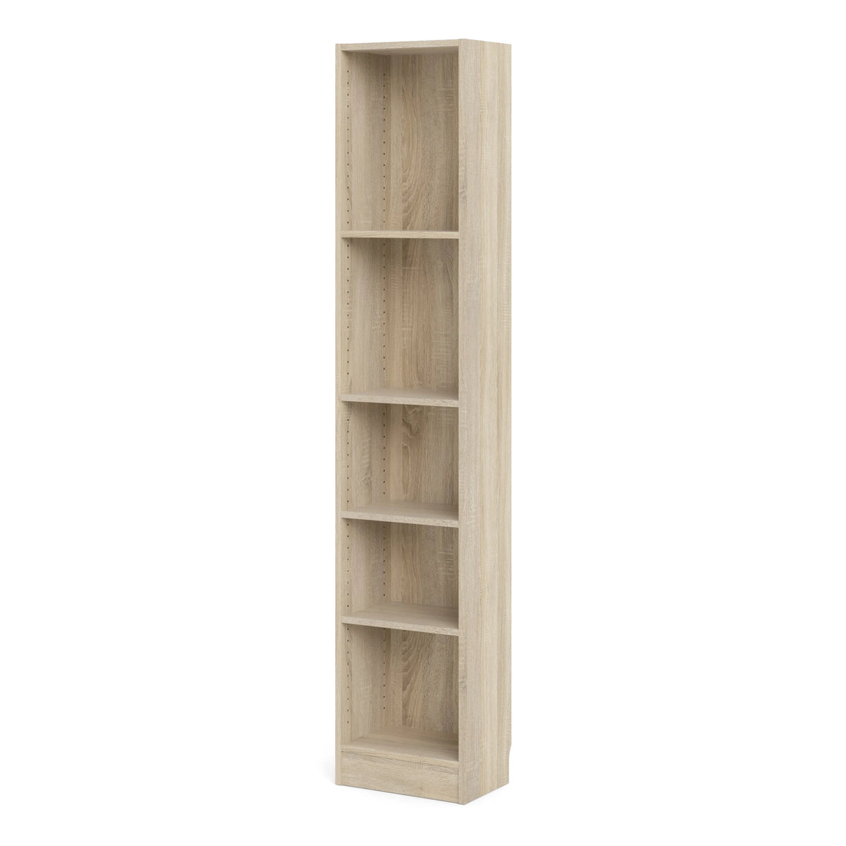 Basic Tall Narrow 4 Shelf Bookcase in Oak