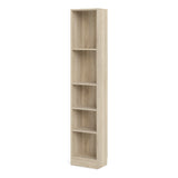 Basic Tall Narrow 4 Shelf Bookcase in Oak