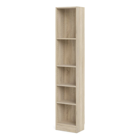 Basic Tall Narrow 4 Shelf Bookcase in Oak