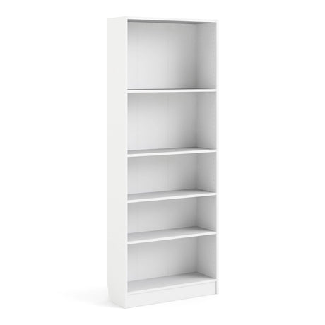 Basic Tall Wide Bookcase 4 Shelves in White
