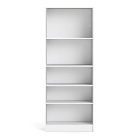 Basic Tall Wide Bookcase 4 Shelves in White