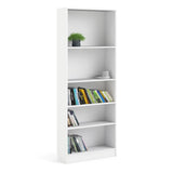 Basic Tall Wide Bookcase 4 Shelves in White
