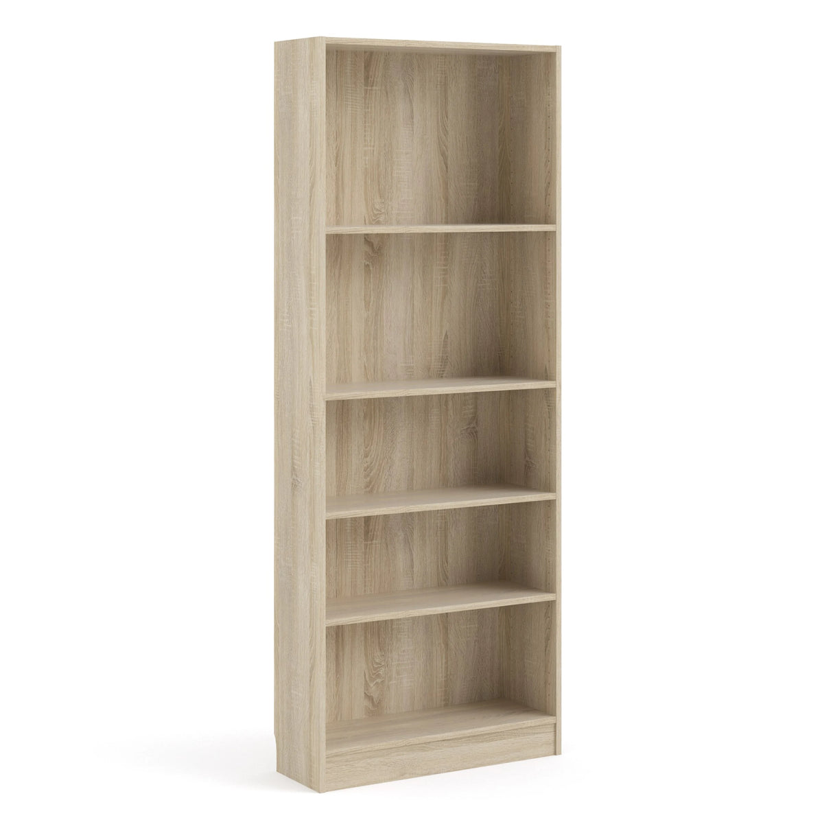 Basic Tall Wide 4 Shelf Bookcase in Oak