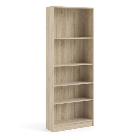 Basic Tall Wide 4 Shelf Bookcase in Oak