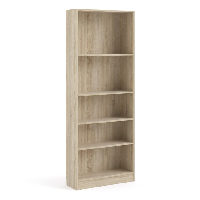 Basic Tall Wide 4 Shelf Bookcase in Oak