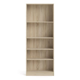 Basic Tall Wide 4 Shelf Bookcase in Oak