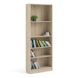 Basic Tall Wide 4 Shelf Bookcase in Oak