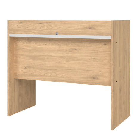 Function Plus Desk with 2 Drawers in Oak and White