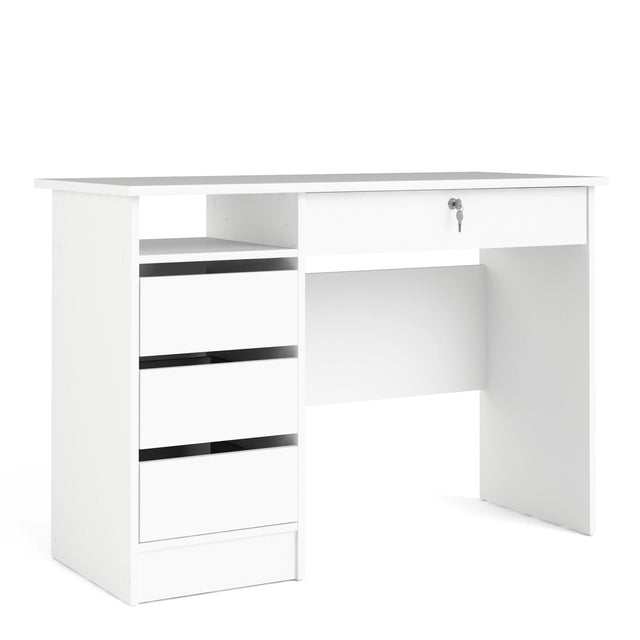 Function Plus Desk White 4 Handleless Drawers