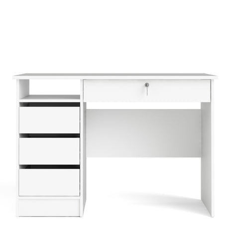 Function Plus Desk White 4 Handleless Drawers