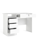 Function Plus Desk White 4 Handleless Drawers