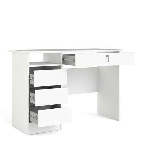 Function Plus Desk White 4 Handleless Drawers