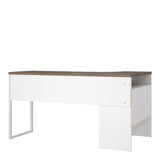 Function Plus Corner Desk White and Truffle Oak 2 Drawers