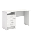 Function Plus Desk with 3 Drawers in White