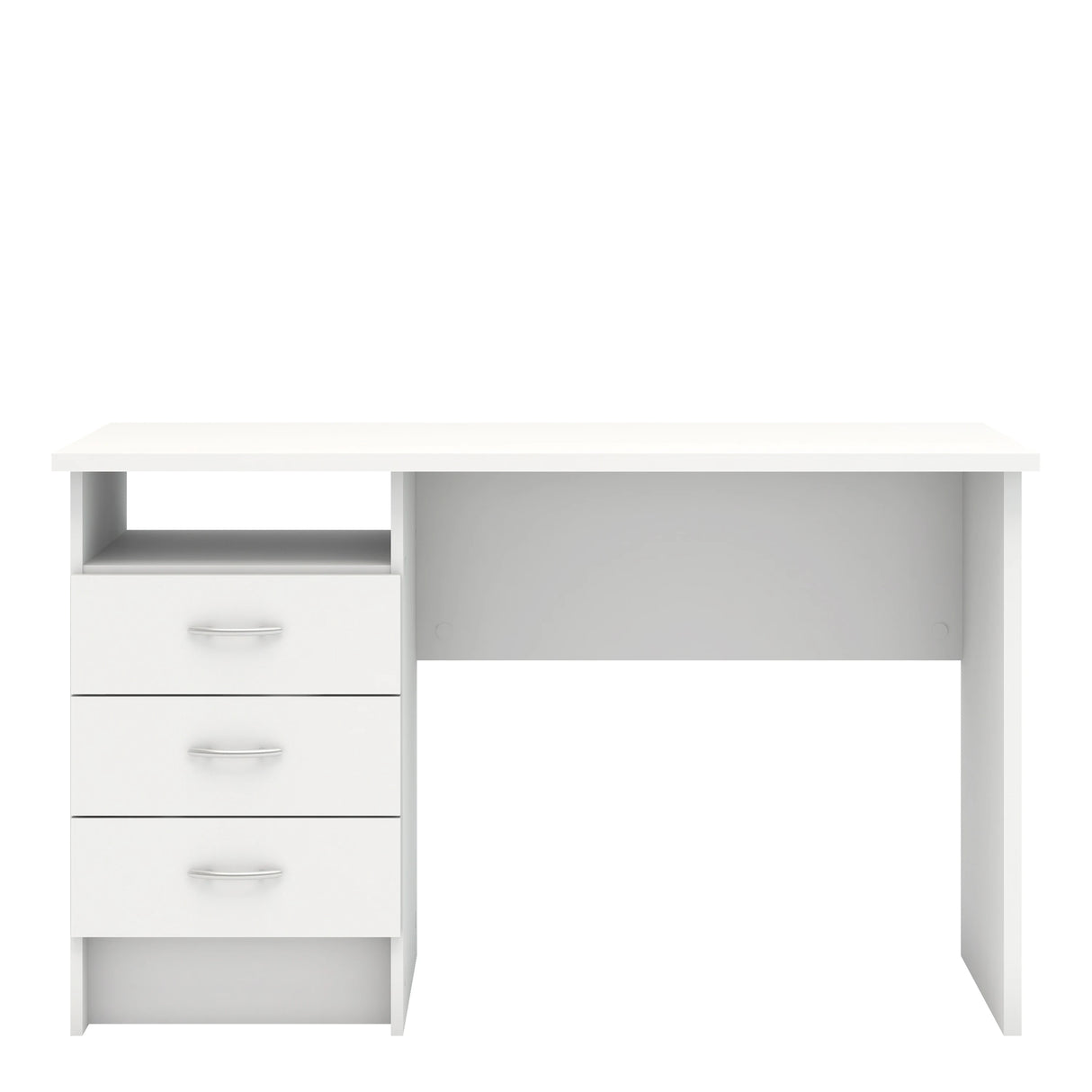 Function Plus Desk with 3 Drawers in White