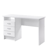 Function Plus Desk with 3 Drawers in White