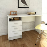 Function Plus Desk with 3 Drawers in White