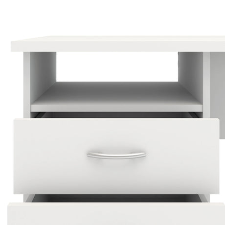 Function Plus Desk with 3 Drawers in White