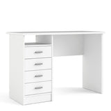 Function Plus Desk White 4 Drawers
