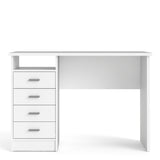 Function Plus Desk White 4 Drawers