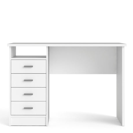 Function Plus Desk White 4 Drawers