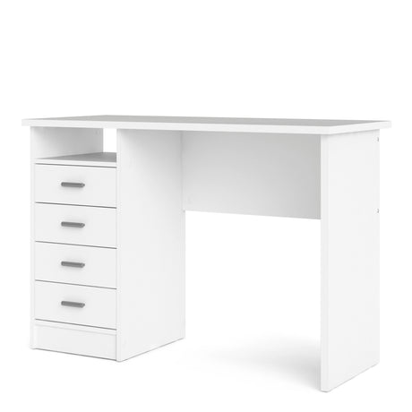 Function Plus Desk White 4 Drawers